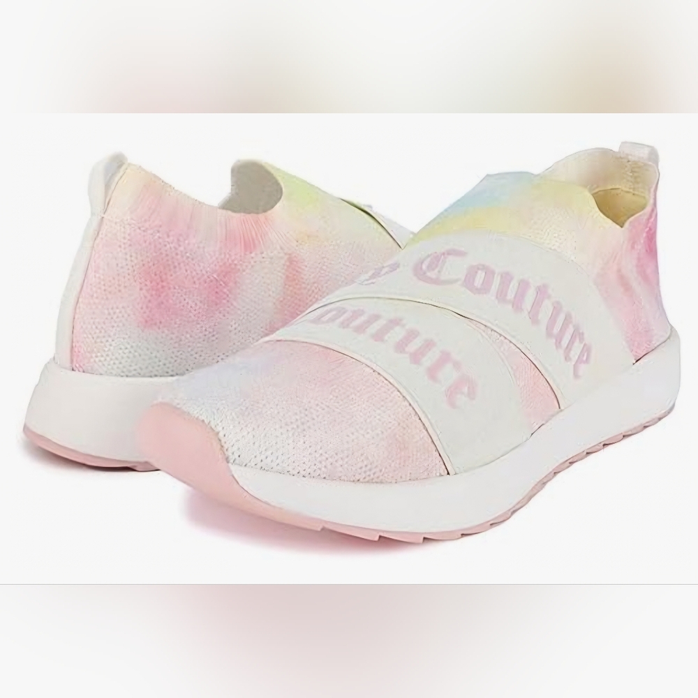 Juicy Couture Slip-On Announce Sneakers Women's Size 8.5 White Pastel Tie Dye